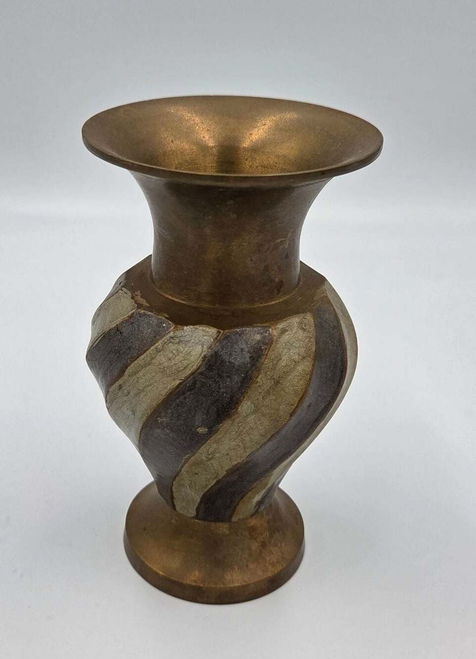 Vintage Penco Industries Small Enameled Brass Vase